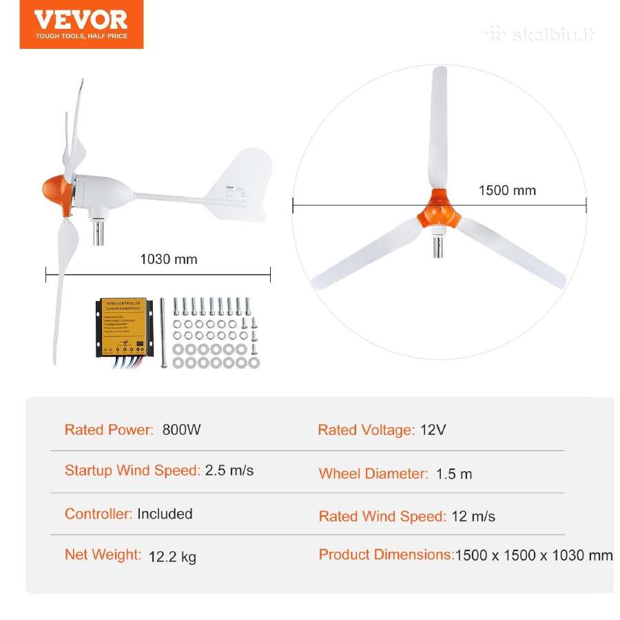 Vėjo elektrinės komplektai 100-4000w Ongrid Offgri - nuotraukos Nr. 3