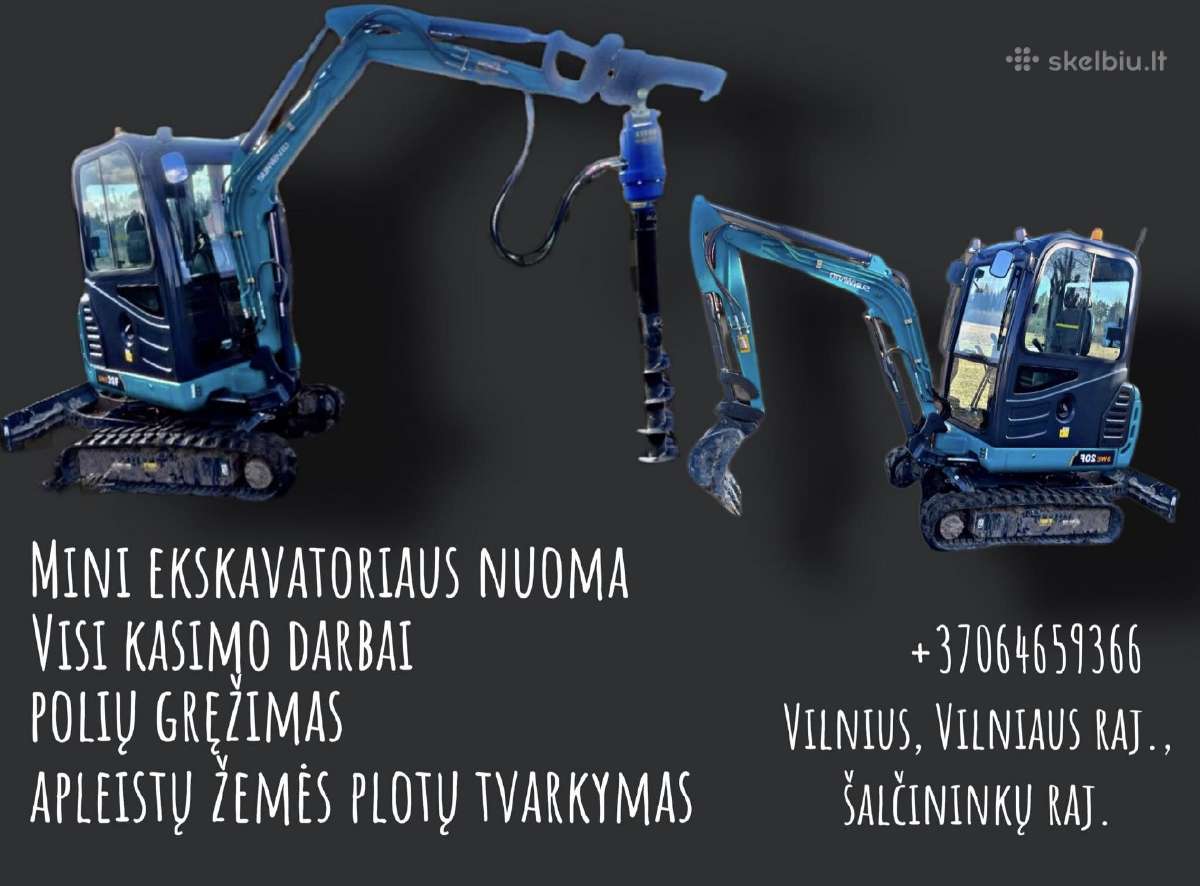 Mini ekskavatoriaus nuoma - nuotraukos Nr. 5