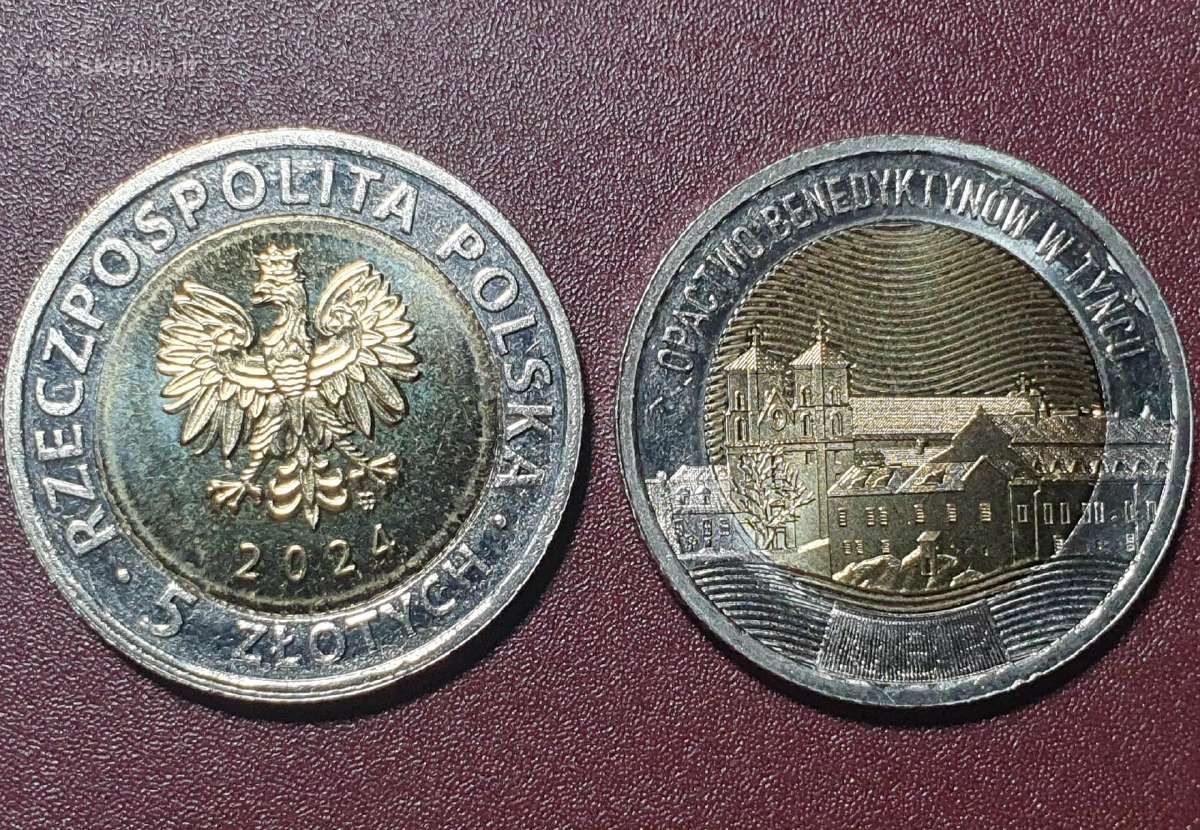 Lenkija 5 Zlotai, 2024 Benediktinų Abatija Tyniece
