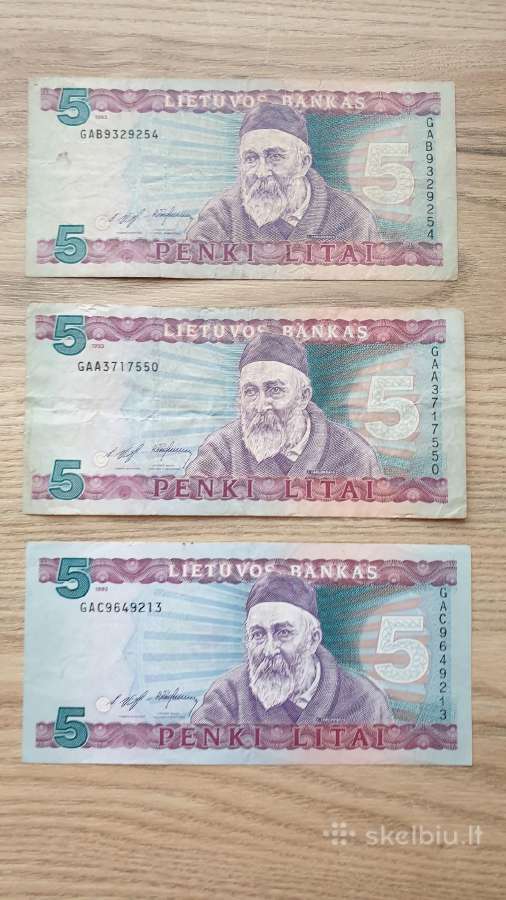 Apyvartiniai litai banknotai - nuotraukos Nr. 5