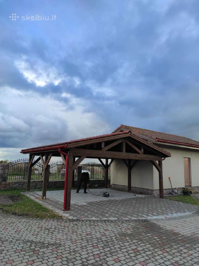 Medinės stoginės automobiliams, pavėsinės,terasos. - nuotraukos Nr. 5