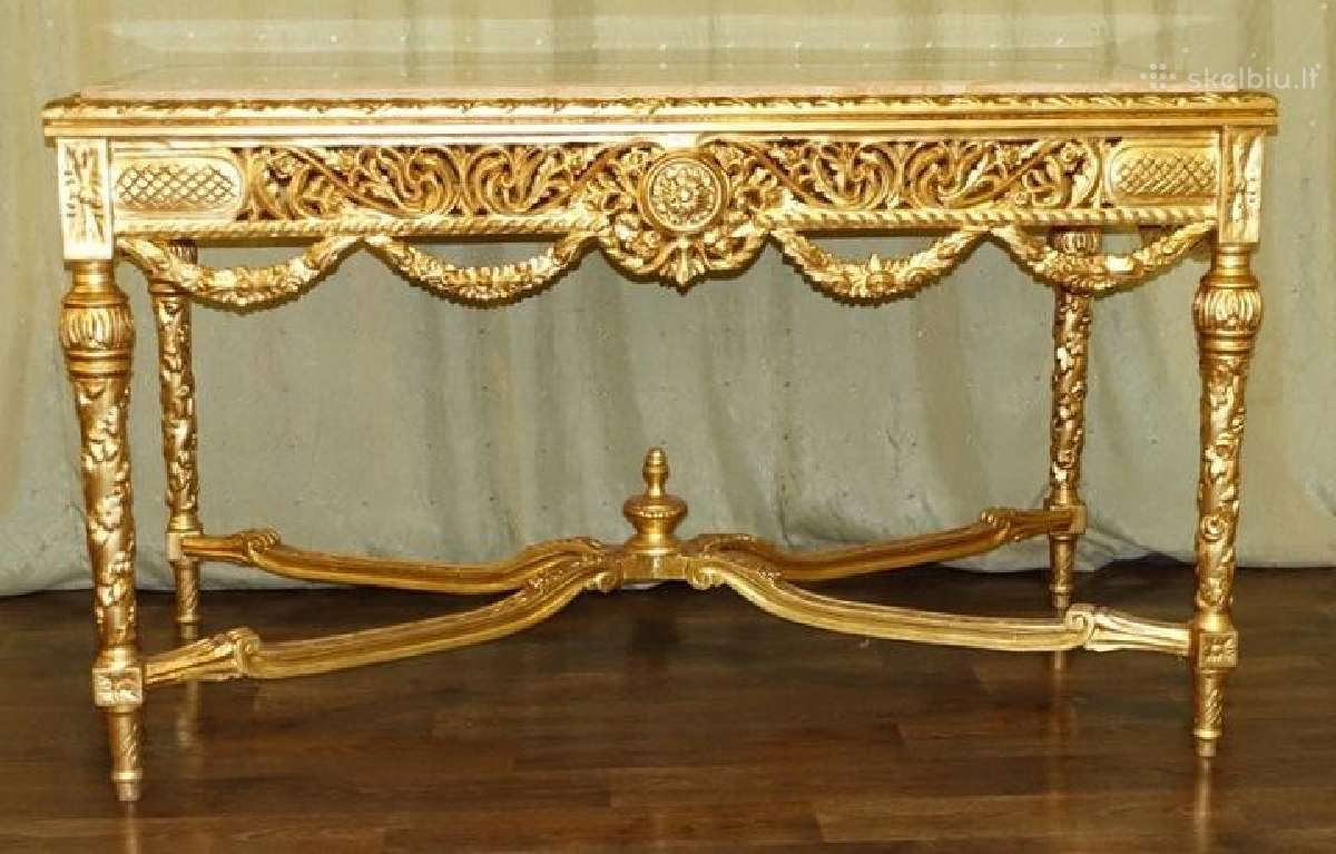 Nauji klasikiniai drožinėti stalai ir kėdės - nuotraukos Nr. 24