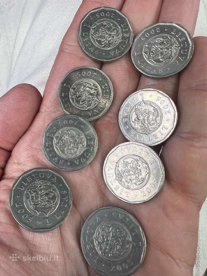 1 litas ir 2 litai Valdovu rumai ,zalgirio musis