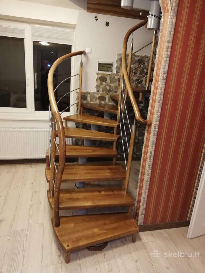 Laiptai, laiptų pakopos, palangės iš medžio masyvo - nuotraukos Nr. 3
