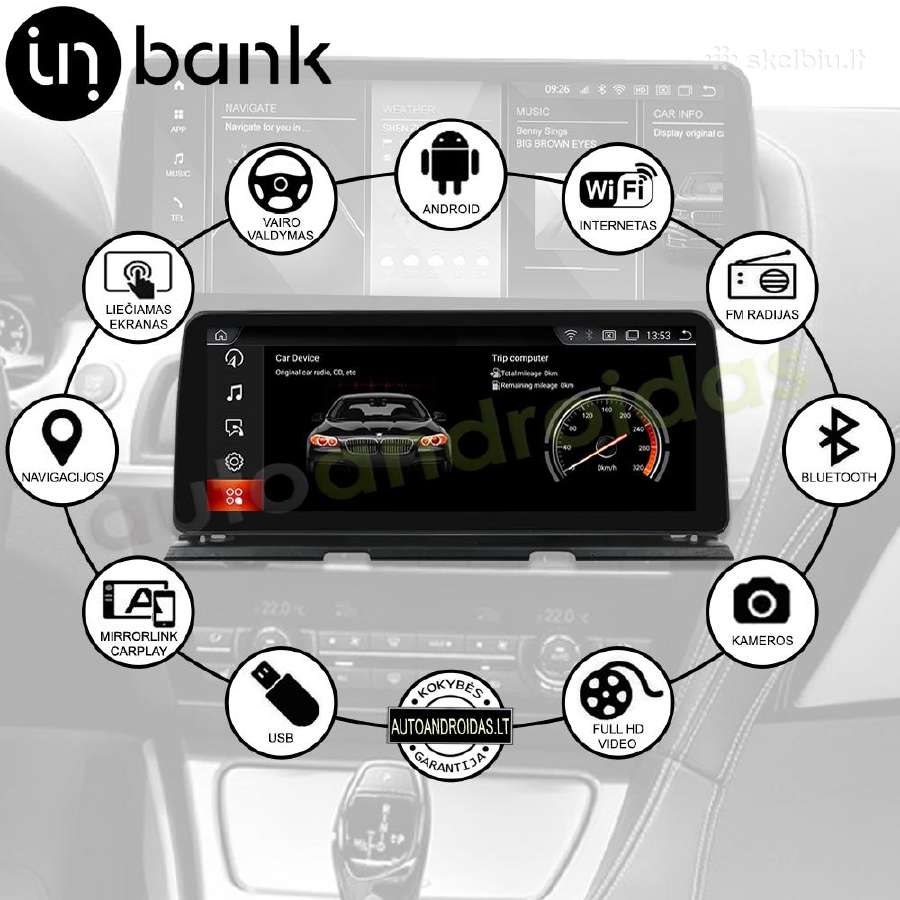 Bmw 6 F06 F12 2011-18 Android multimedia WiFi/GPS - nuotraukos Nr. 3