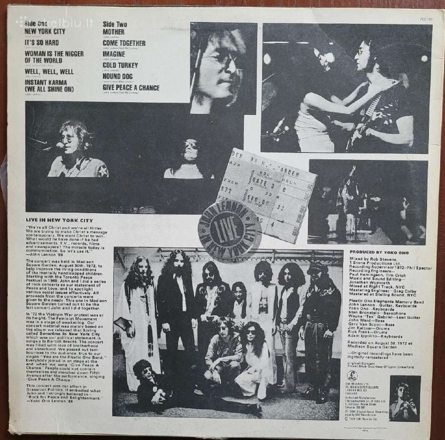 Lp John Lennon. Live in New York City - nuotraukos Nr. 2