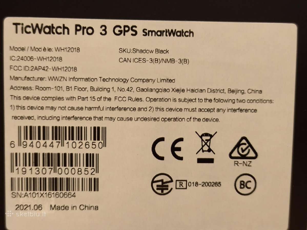 Ticwatch Pro 3 GPS shadow black 1,4" Retina Amoled - nuotraukos Nr. 13