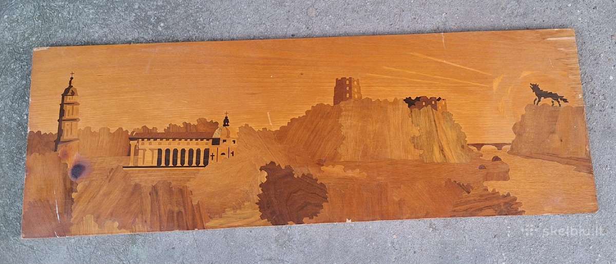 Antikvarinis medinis paveikslas 100x40 - nuotraukos Nr. 2