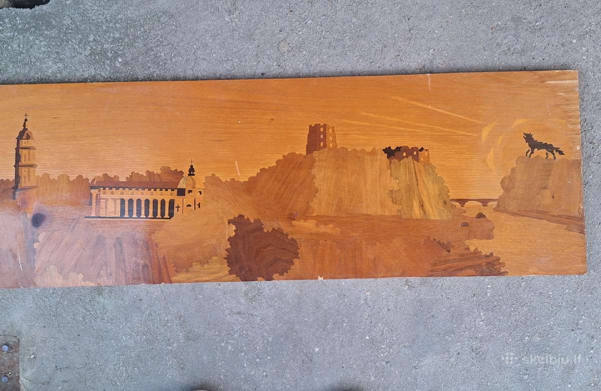 Antikvarinis medinis paveikslas 100x40 - nuotraukos Nr. 3