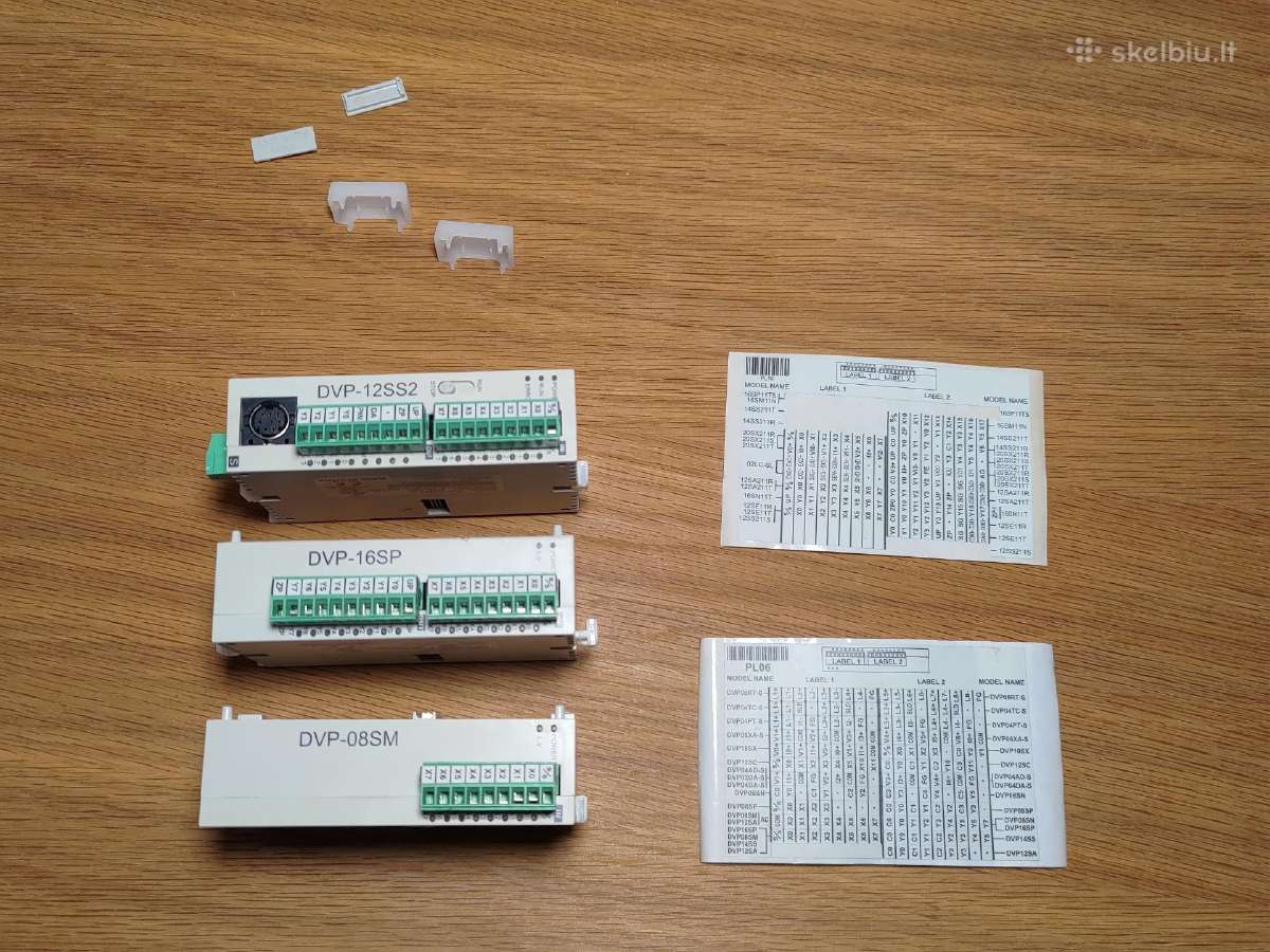 Trys Plc moduliai: Dvp-12ss2; Dvp-16sp; Dvp-08sm
