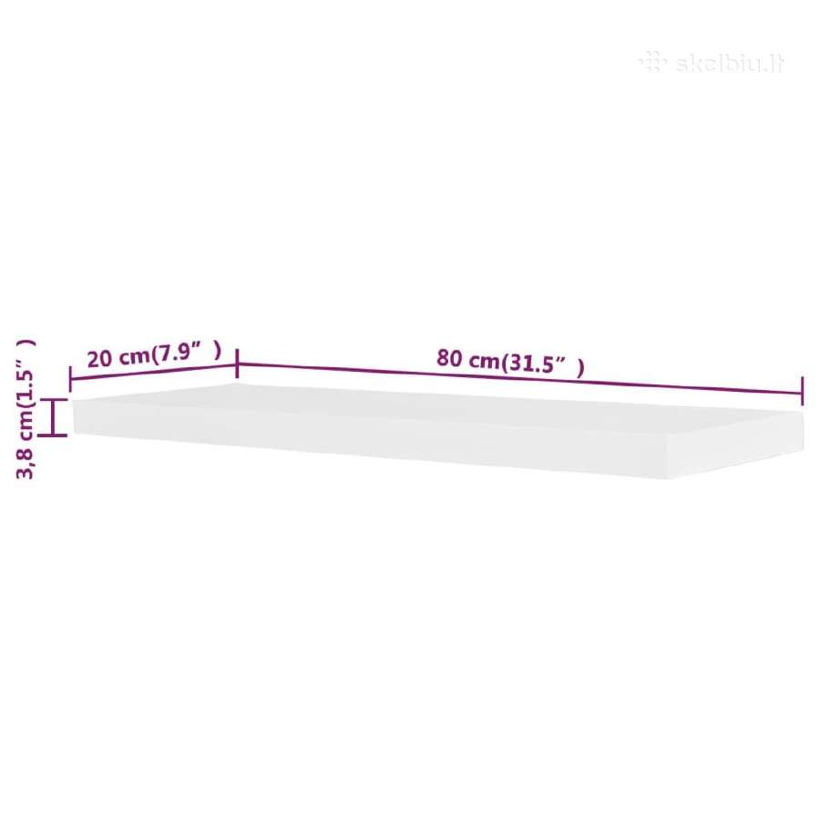 Eksponavimo 2 sieninės lentynos 80cm - nuotraukos Nr. 3