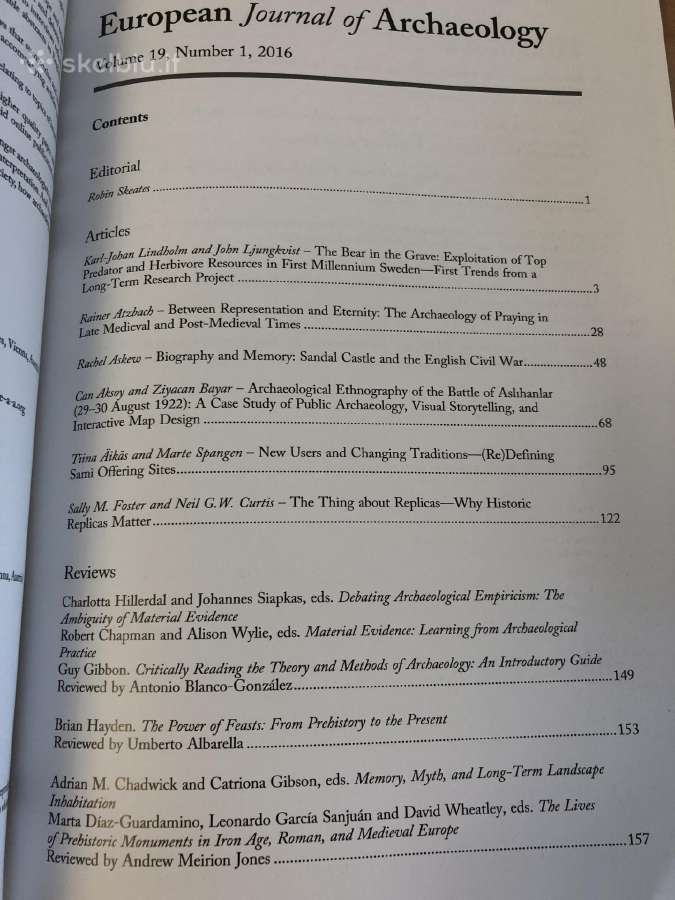 European journal of archeology 2016 m - nuotraukos Nr. 2