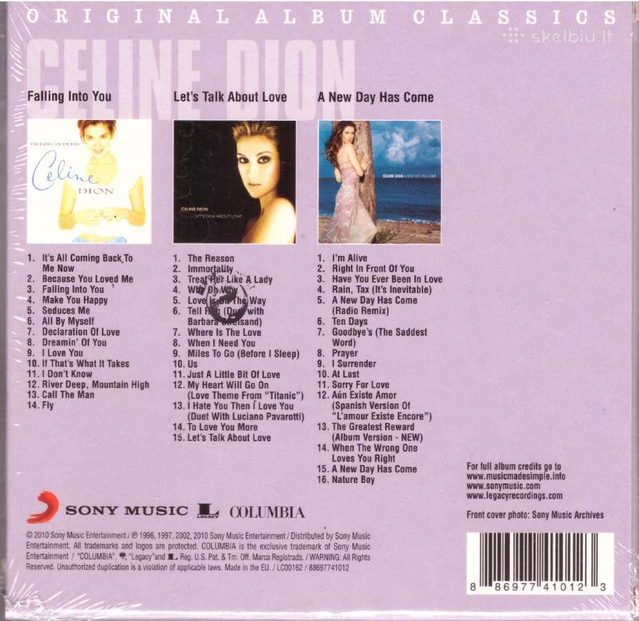 Celine Dion Original Album Classics 3 CD - nuotraukos Nr. 2