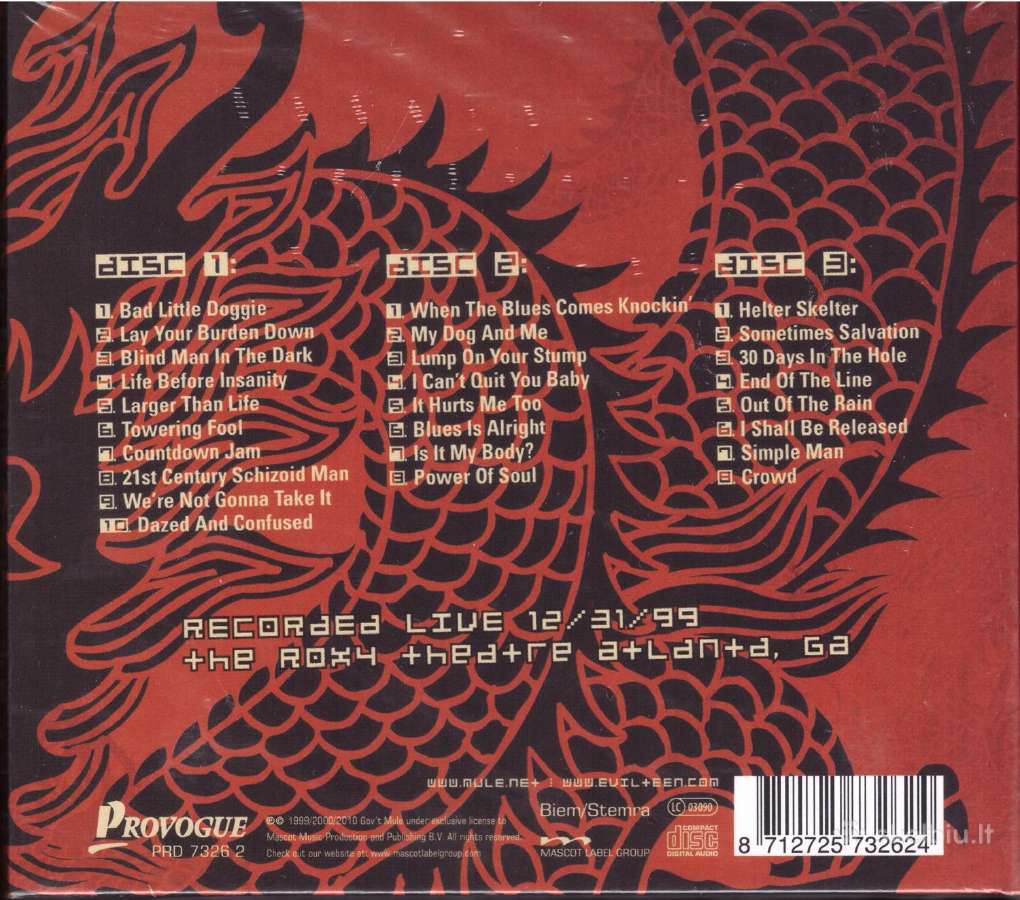 Gov't Mule 3 CD Mulennium - nuotraukos Nr. 2