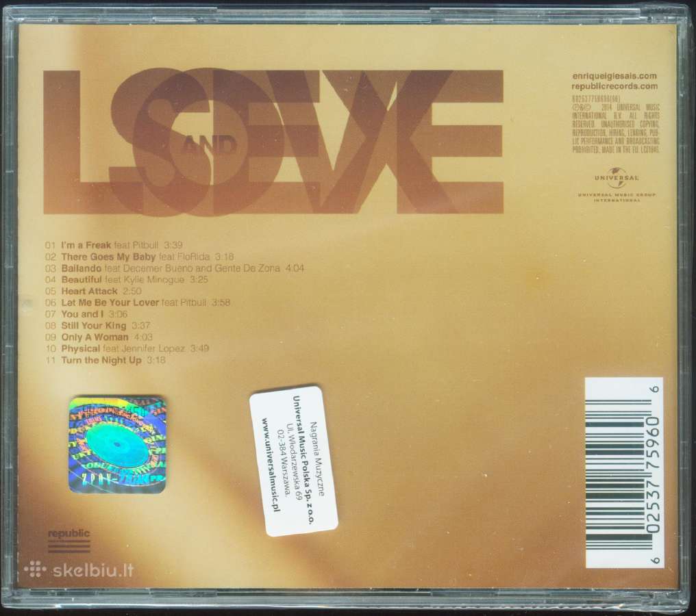 Enrique Iglesias CD Sex And Love - nuotraukos Nr. 2