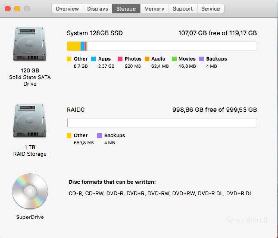 Apple Mac 2*xeon e5520/32gb/2*gt120/128gb+2*500gb - nuotraukos Nr. 15