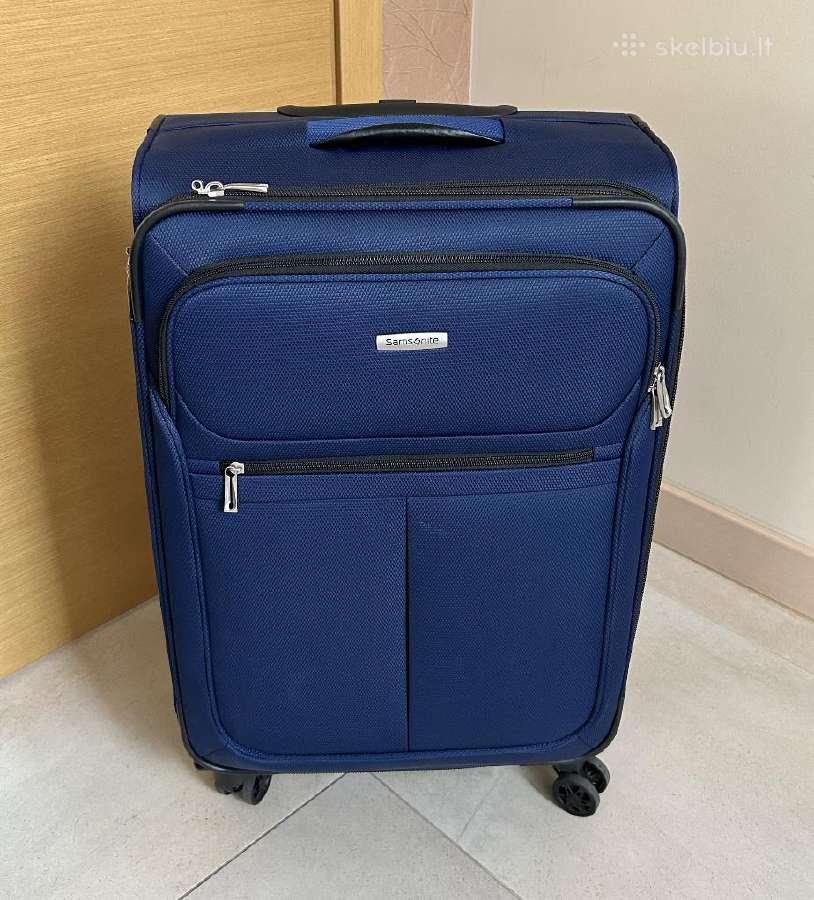 Samsonite lagaminas 4 ratukai mėlynas/pilkas