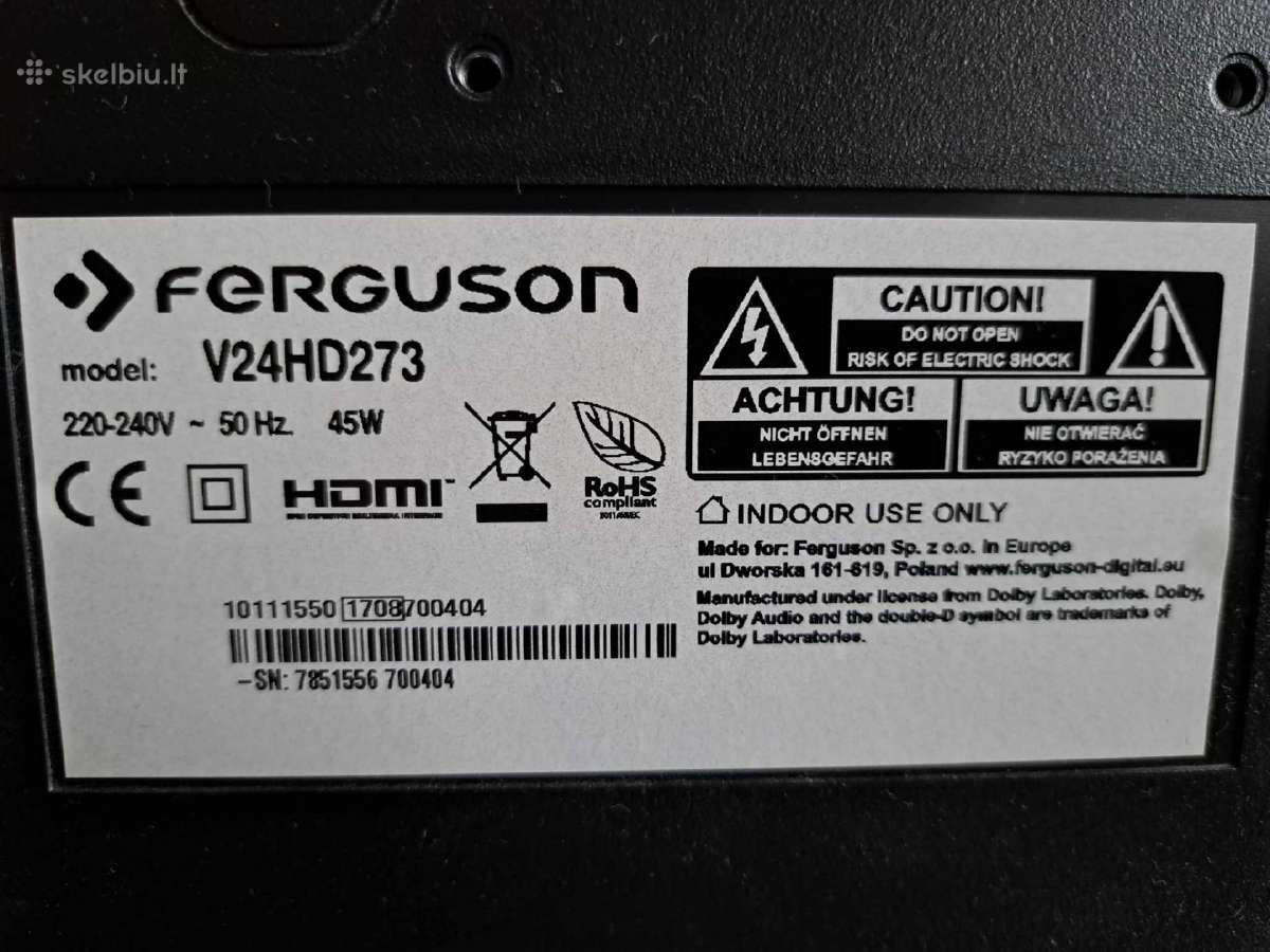 Televizorius " Ferguson V24hd273 " (Veikia) - nuotraukos Nr. 6