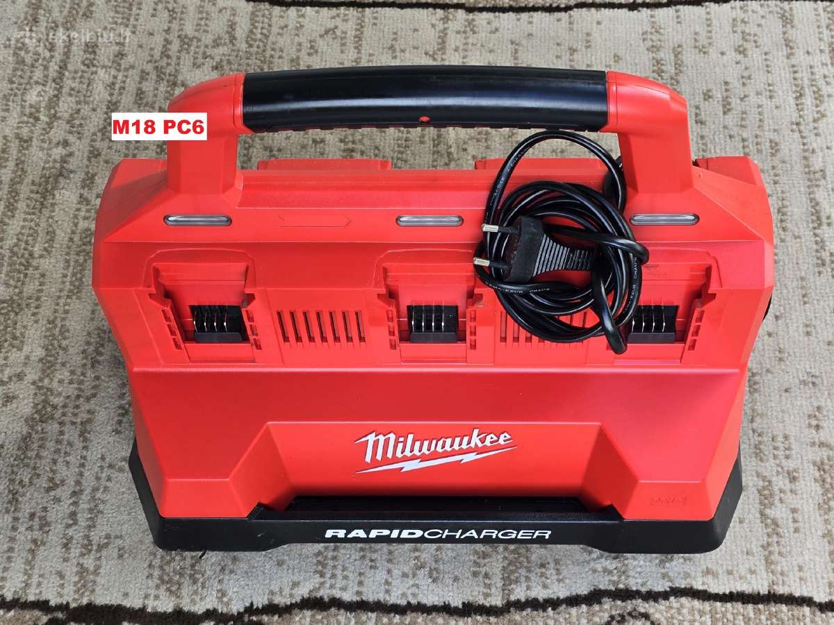 Milwaukee baterijos ir krovikliai adapteriai - nuotraukos Nr. 5