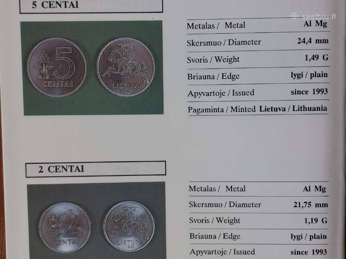 Lietuviškos monetos 50 centų 1991 m. - nuotraukos Nr. 25
