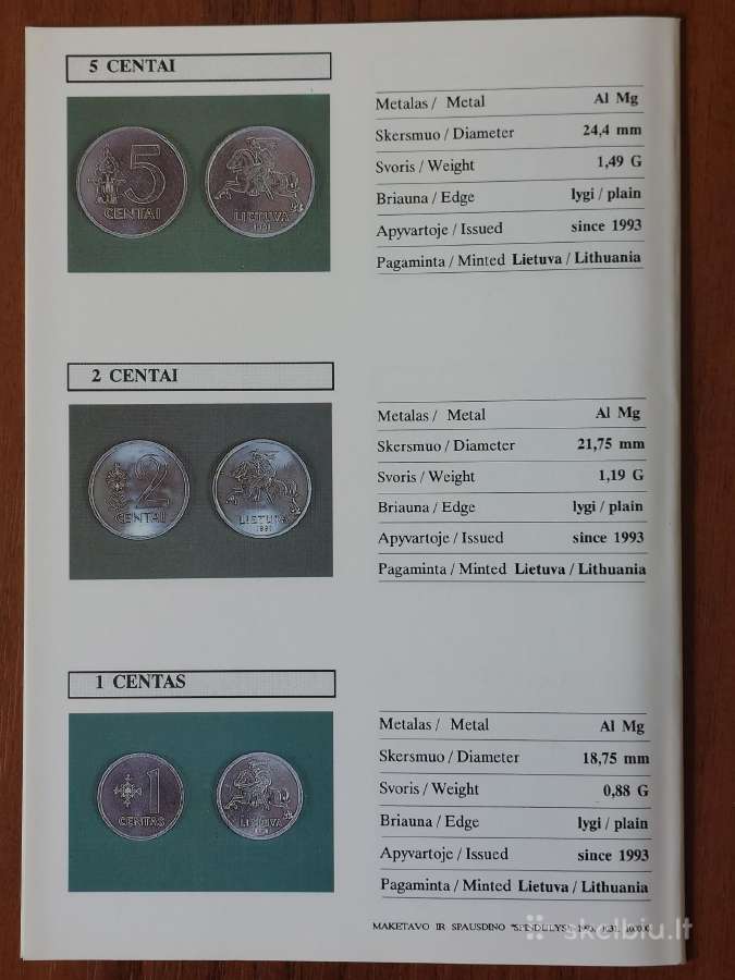 Lietuviškos monetos 50 centų 1991 m. - nuotraukos Nr. 27