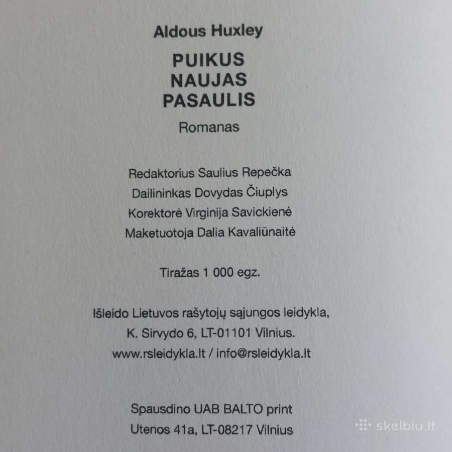 Aldous Huxley - " Puikus naujas pasaulis ". - nuotraukos Nr. 10