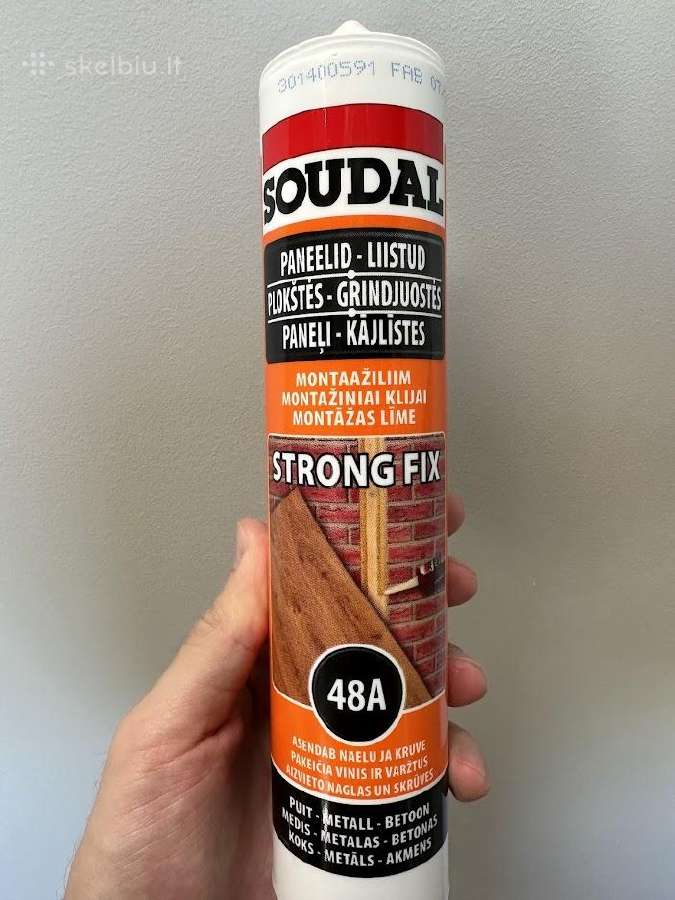 Likutis Grindjuosčių klijai Soudal 48a strong fix