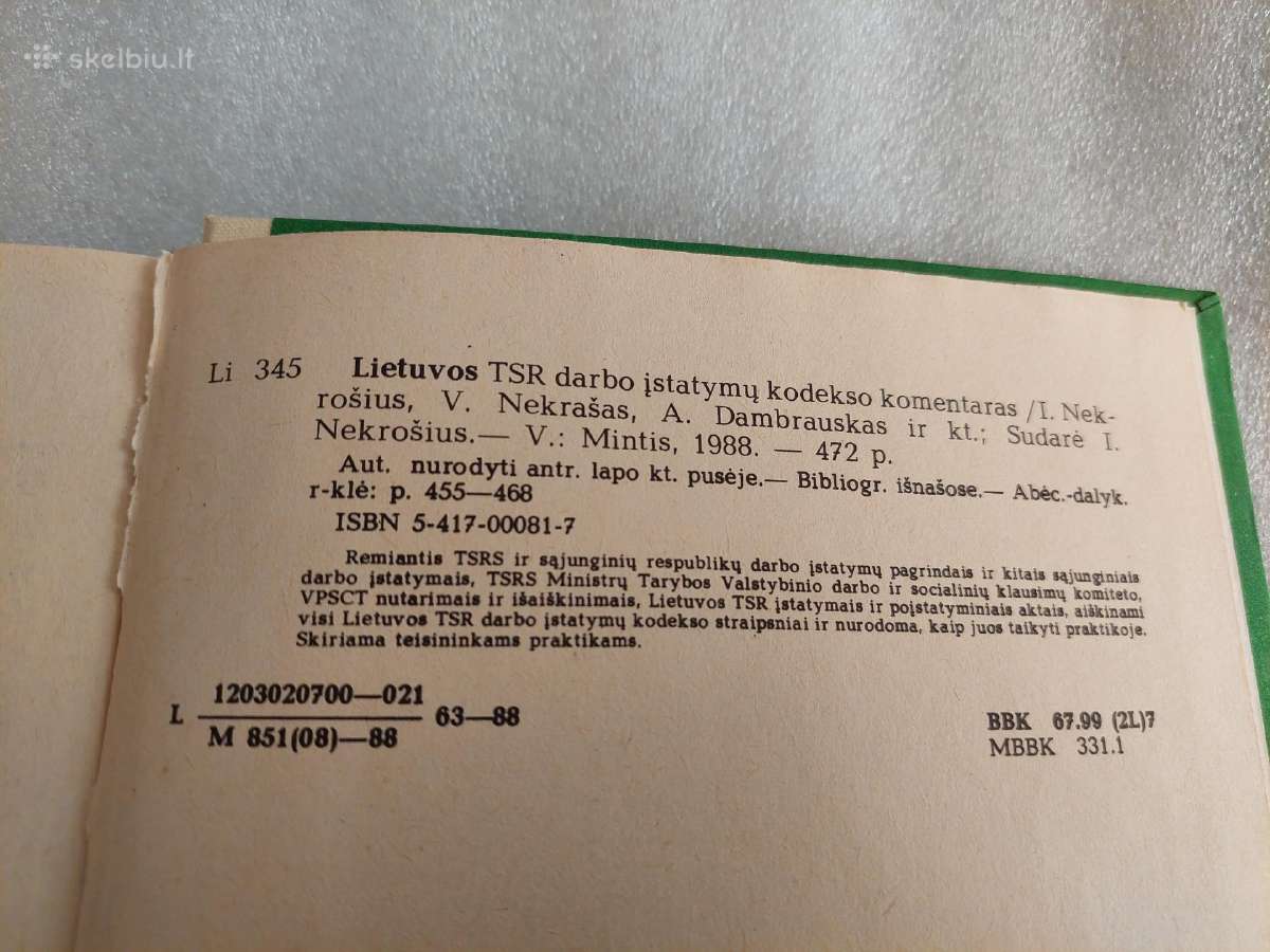 Lietuvos Tsr darbo įstatymų kodekso komentaras - nuotraukos Nr. 4