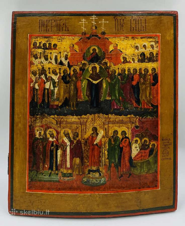 Senovinė ikona Užtarimas Dievo Motinos (Pokrov)