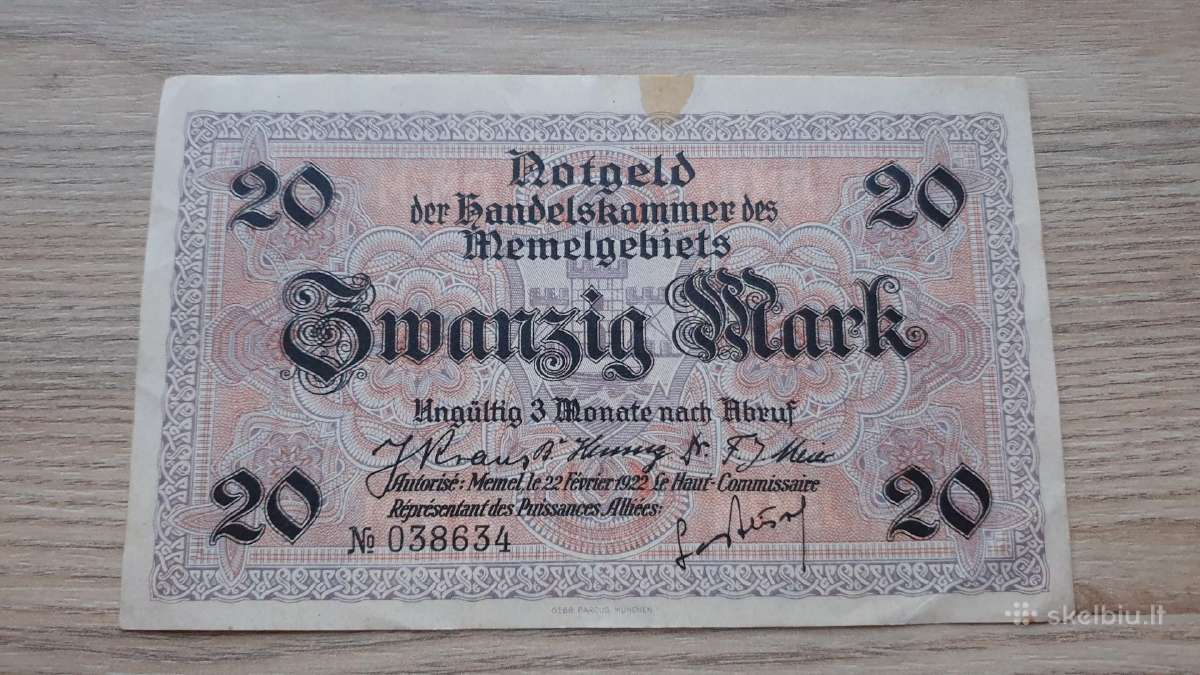 1922 metų 20 Memel markių - nuotraukos Nr. 2