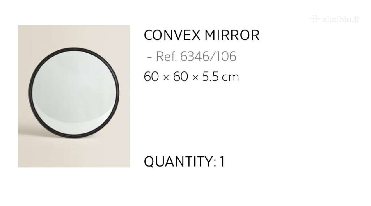 Konvex didelis 60cm laužiantis vaizdą veidrodis - nuotraukos Nr. 3