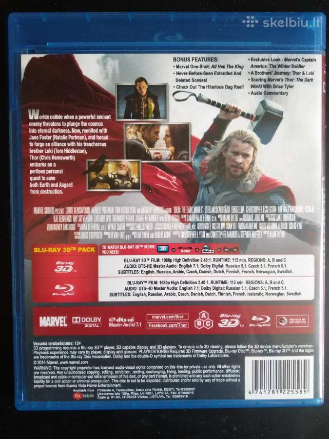 3D Blu-ray Marvel Thor the dark world - nuotraukos Nr. 2