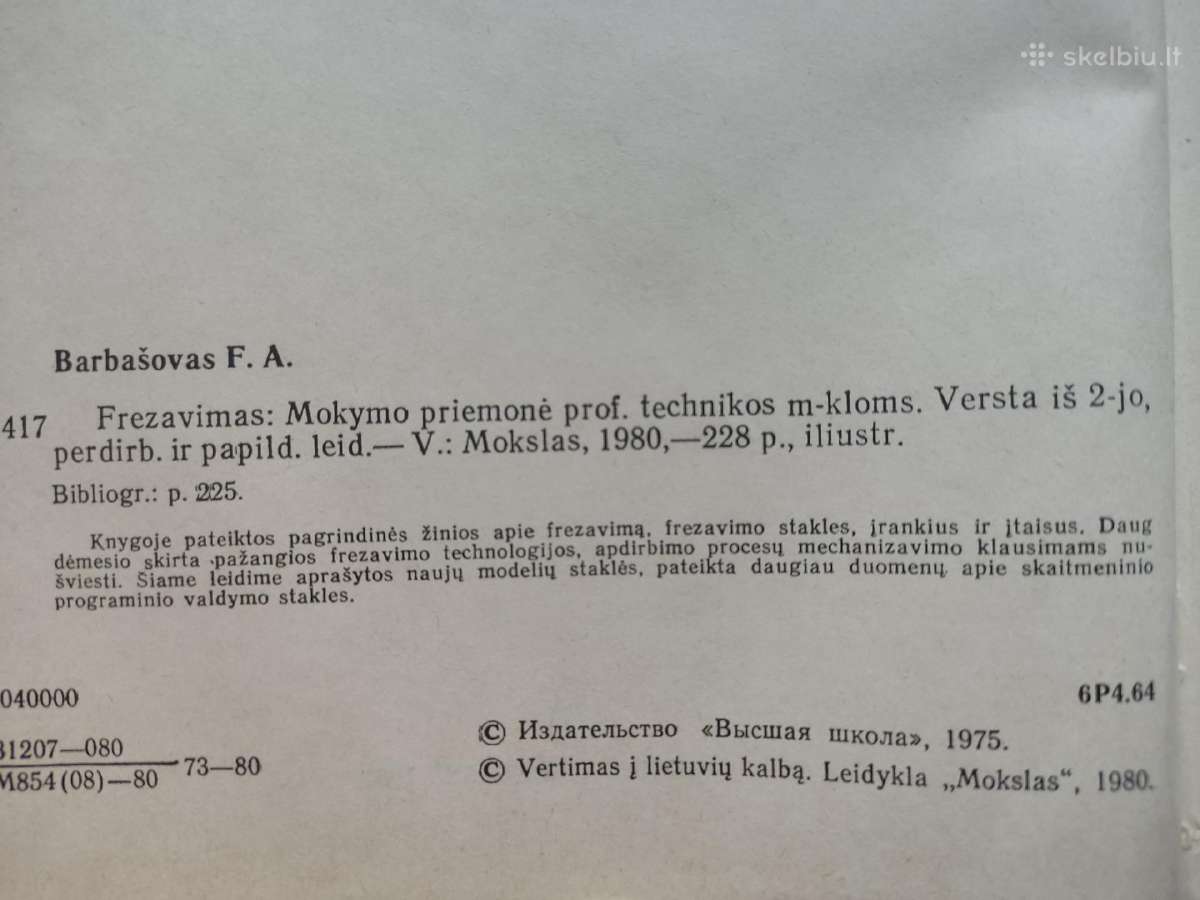 Frezavimas – F. Barbašovas (1980). - nuotraukos Nr. 2