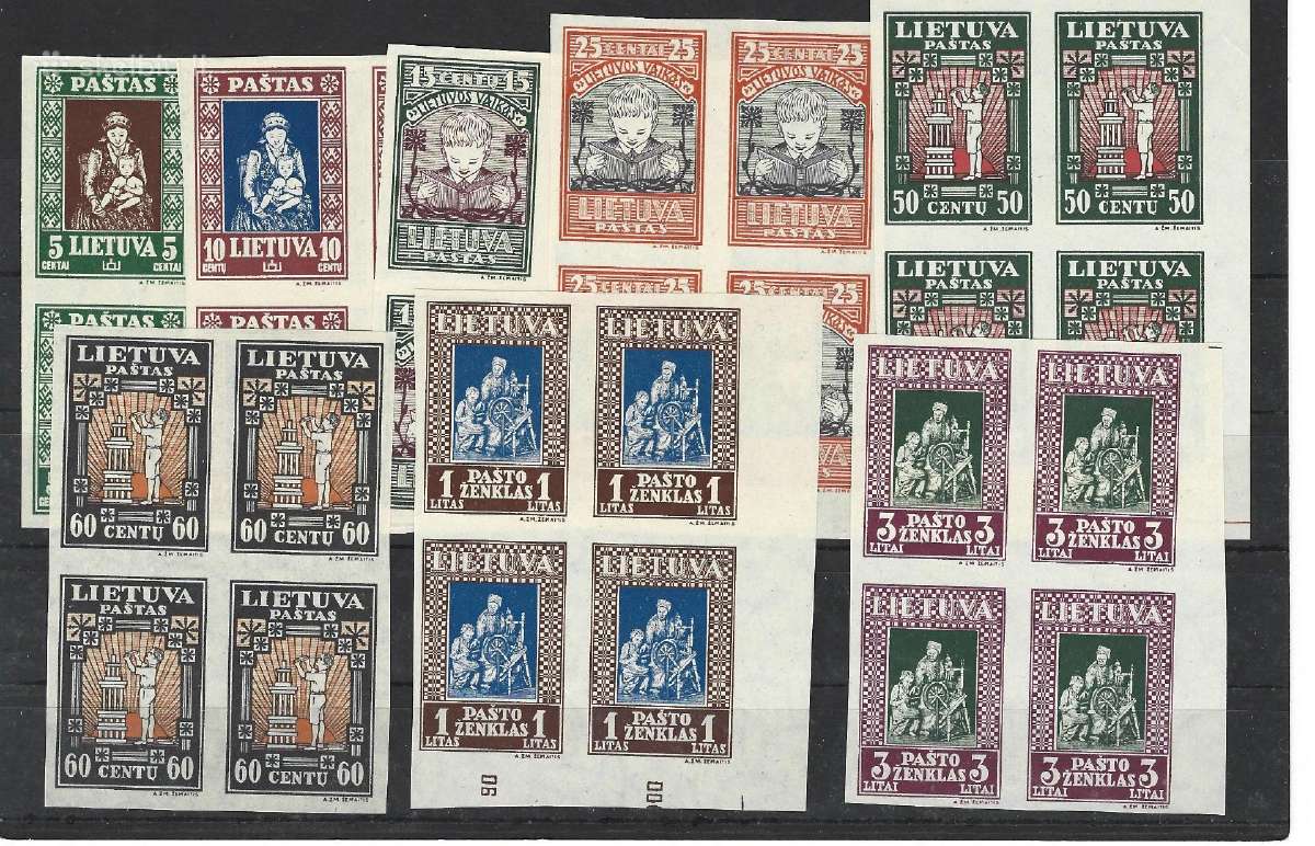 Lietuva 1933 Mi 364 B/371 B Mnh