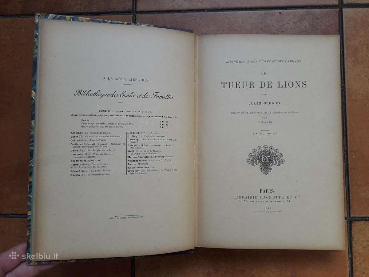Jules Gerard "Le tuerur de lions" Paris 1912 metai - nuotraukos Nr. 7