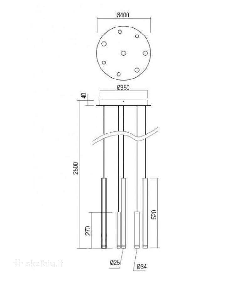 32w LED Pakabinamas Šviestuvas Madison Gold 01-205 - nuotraukos Nr. 5