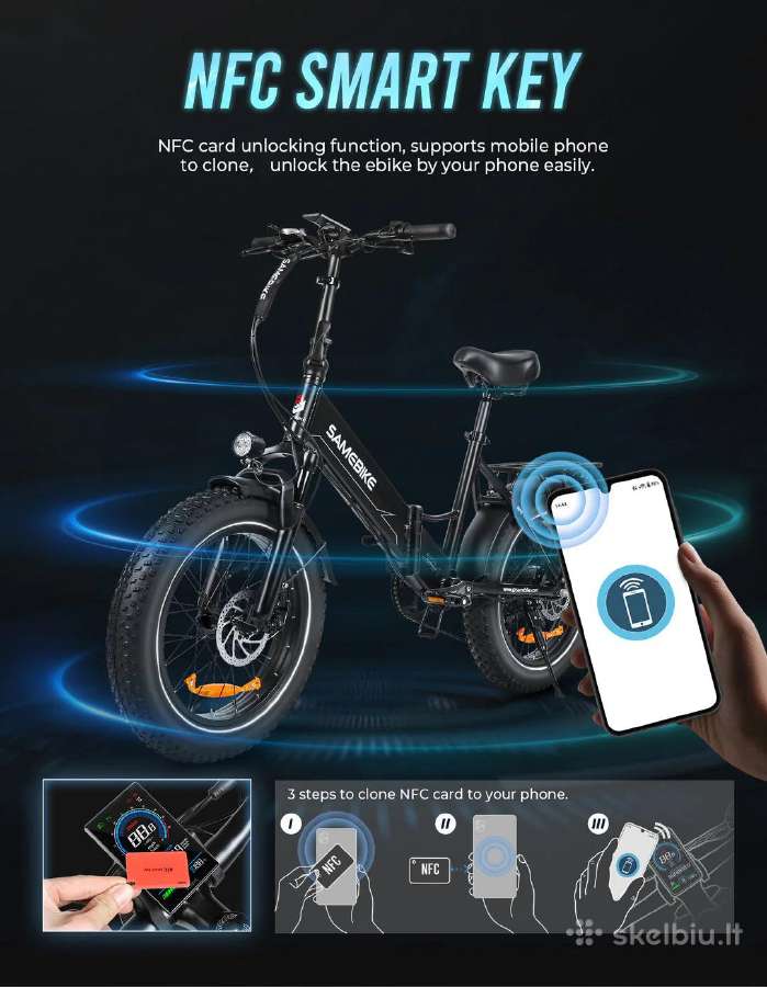 Elektrinis dviratis Samebike Lotdm200-II 750w - nuotraukos Nr. 8
