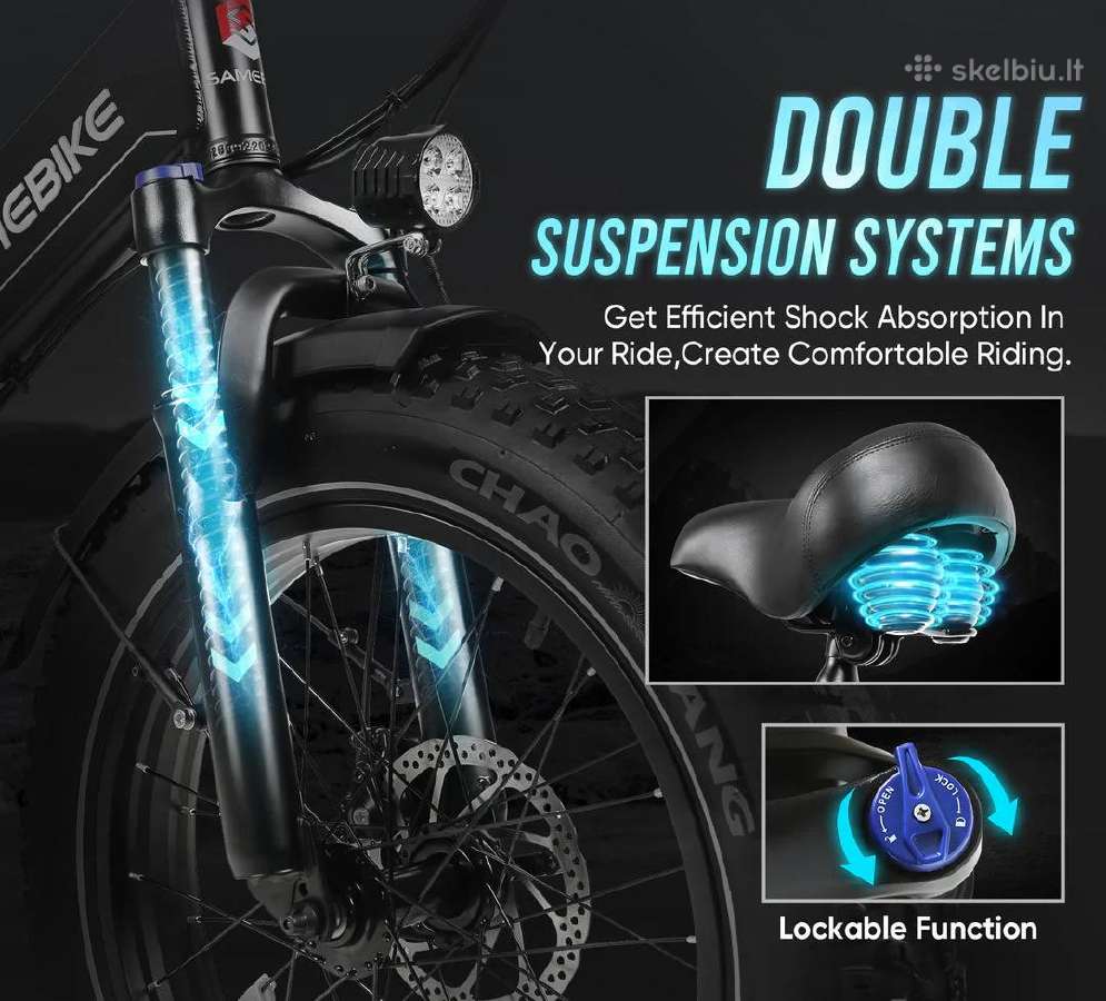 Elektrinis dviratis Samebike Lotdm200-II 750w - nuotraukos Nr. 12