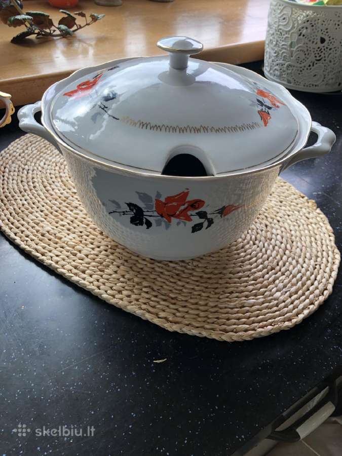 Sriubos keramikinis puodas, tarybinių laikū