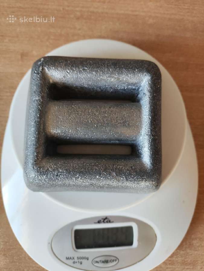Švininis svoris-2 kg,storis 3 cm, kraštinės po 9cm - nuotraukos Nr. 4