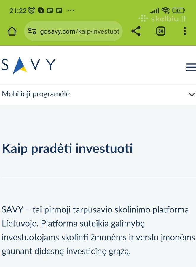Savy prisijungimo nuoroda