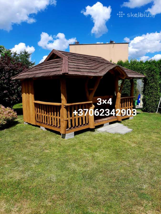 Pavėsinės, šulinio apdaila,vaikų žaidimų aikštelės - nuotraukos Nr. 4