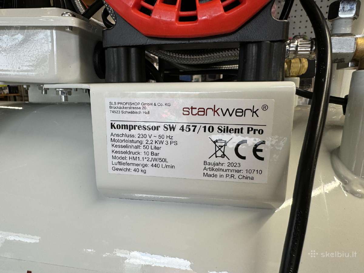 Kompresorius tylus Starkwerk Sw 457/10 Silent Pro - nuotraukos Nr. 9