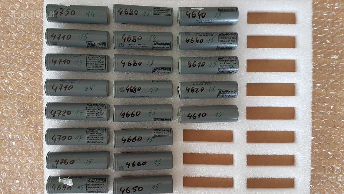 Li-ion testuotos celės Inr21700m50lt