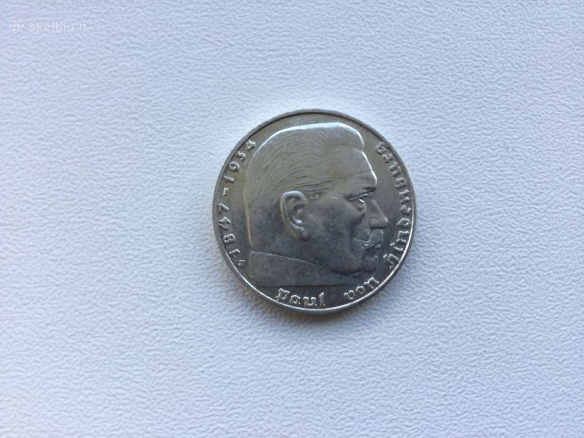 Trečiasis Reichas 2 reichsmarkės 1939 J