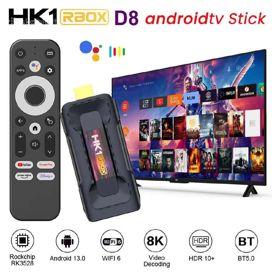 Android TV priedelis Hk1 Rbox + Nemokama televizij