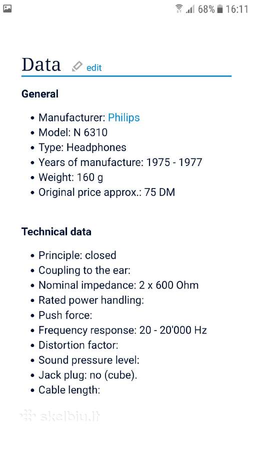 Philips N 6310 vintazines ausines - nuotraukos Nr. 6