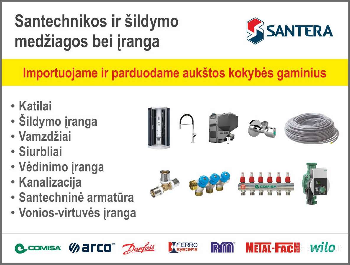 Santechnikos ir šildymo medžiagos bei įranga