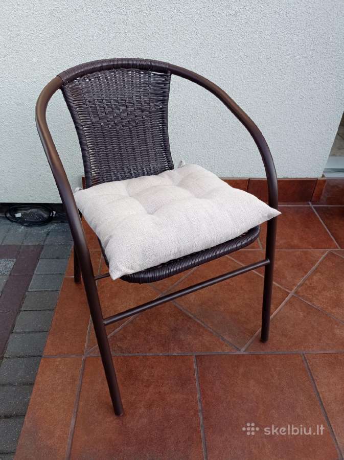 Kėdė – fotelis su parankiais, pilnai rudos spalvos - nuotraukos Nr. 4