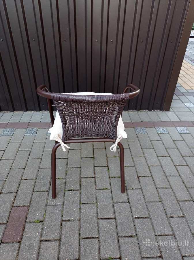 Kėdė – fotelis su parankiais, pilnai rudos spalvos - nuotraukos Nr. 6
